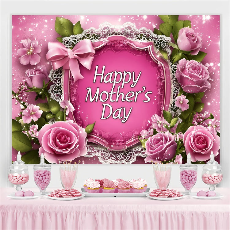 Backdrop für Muttertag Zarte Rose Glühen Personalisierte Backdrop GQ3-144