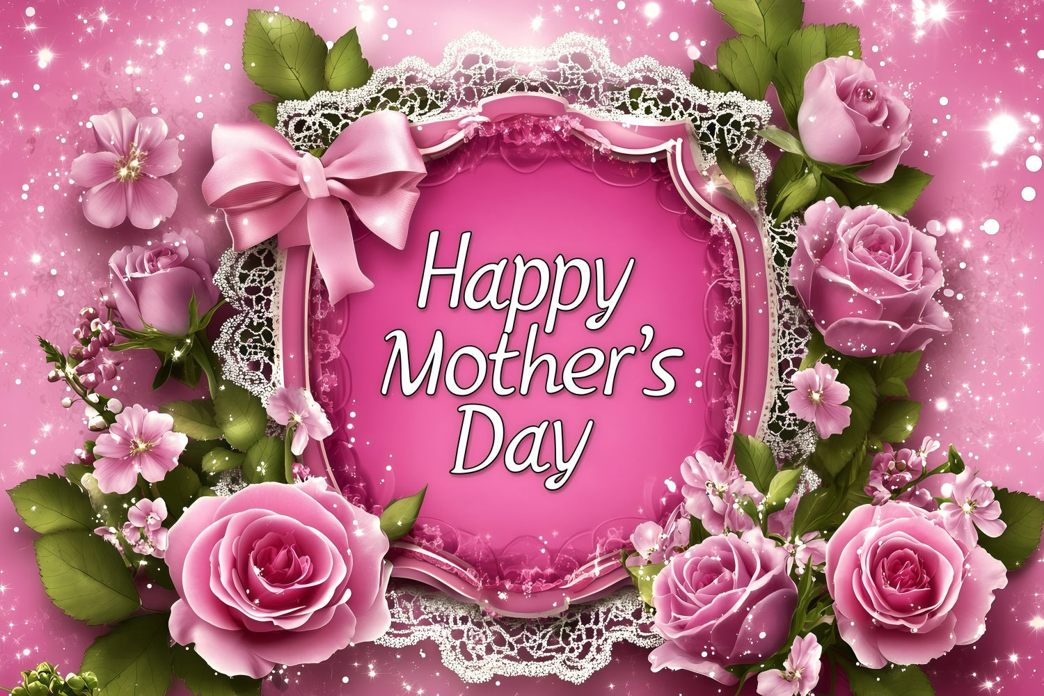 Backdrop für Muttertag Zarte Rose Glühen Personalisierte Backdrop GQ3-144