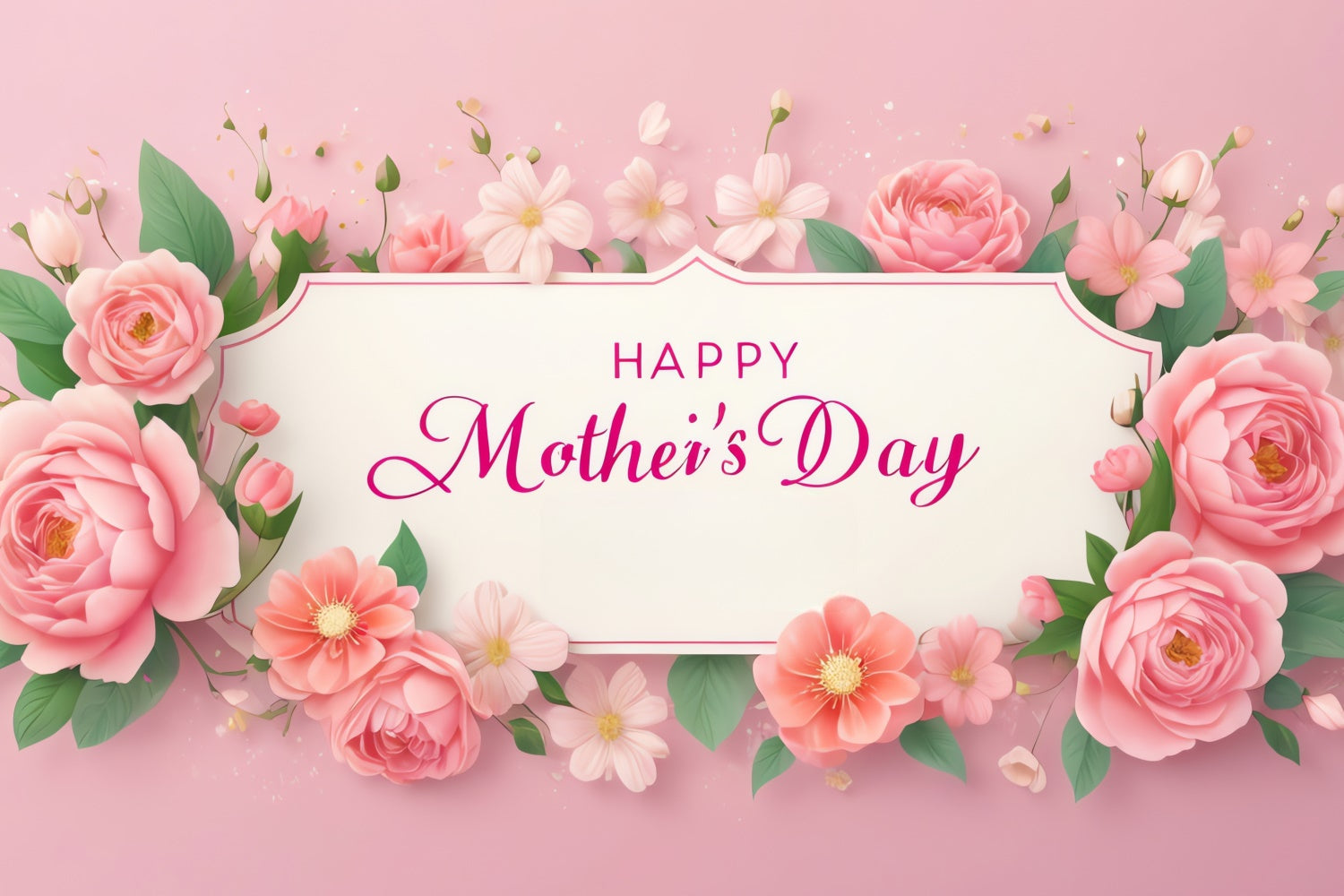 Fotokulisse zum Muttertag Rosa Blumen Eleganz Individueller Hintergrund GQ3-181