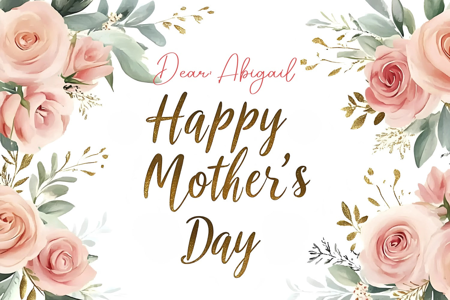 Fotohintergrund zum Muttertag Rosa Aquarellrosen Individueller Hintergrund GQ3-197