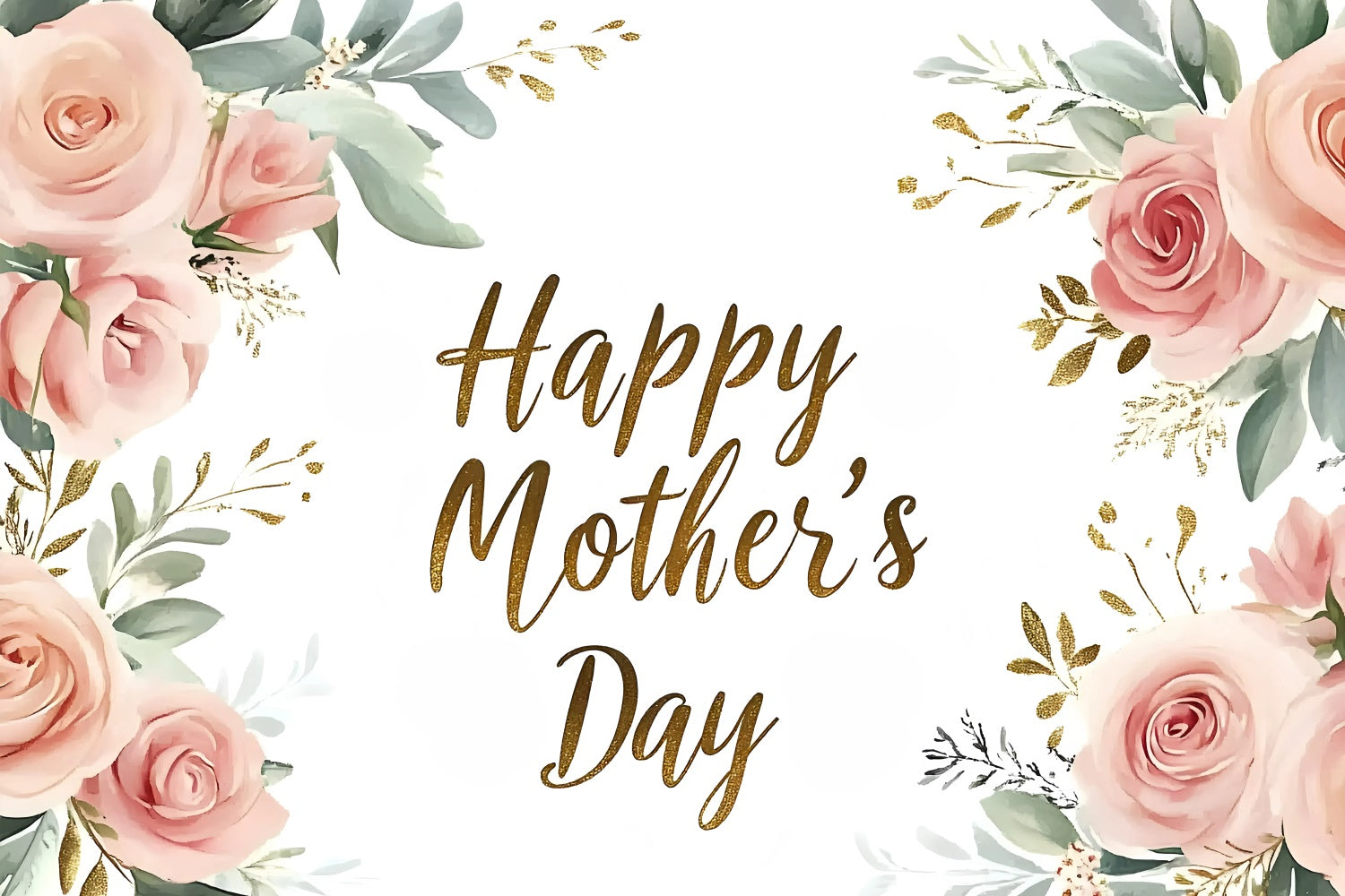 Fotohintergrund zum Muttertag Rosa Aquarellrosen Individueller Hintergrund GQ3-197