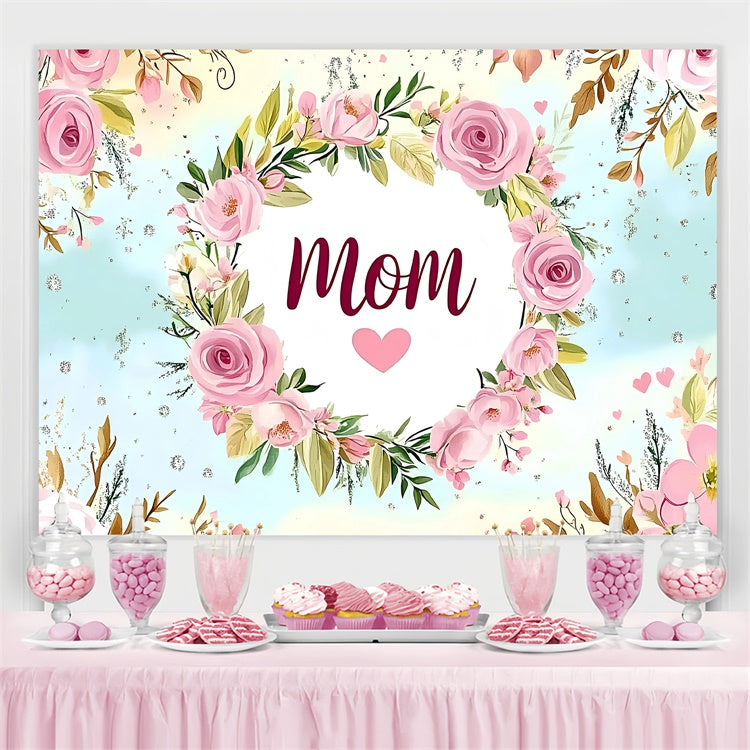 Backdrop für Muttertag Dreamy Rosenkranz Personalisierte Backdrop GQ3-199