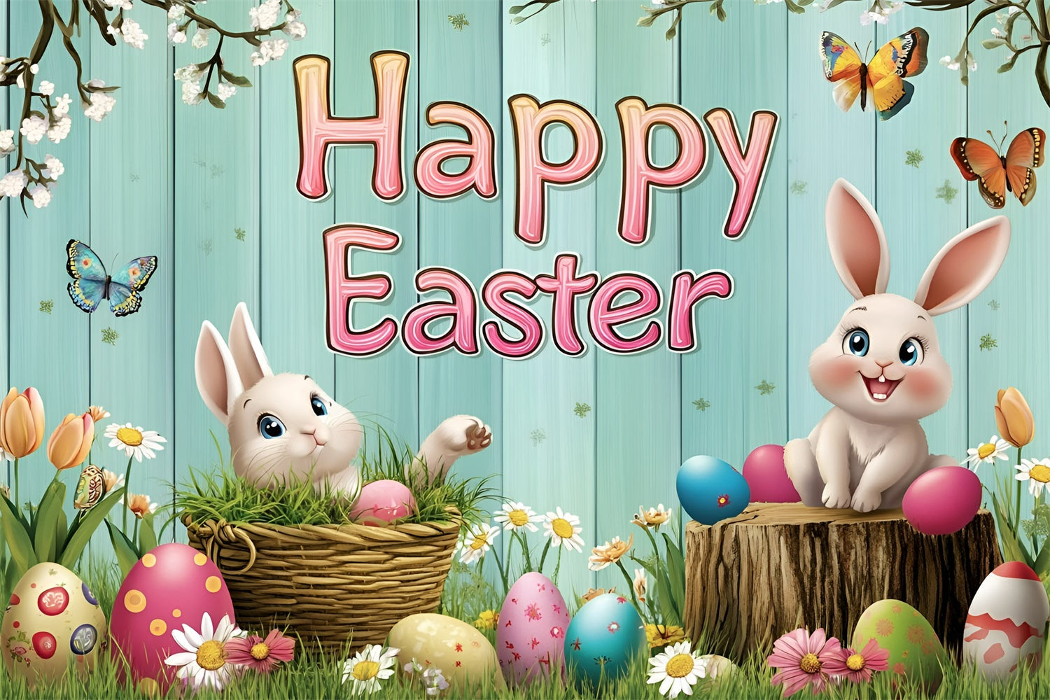 Ostern Backdrops Ideen Adorable Bunny Party Individuelles Backdrop GQ3-211