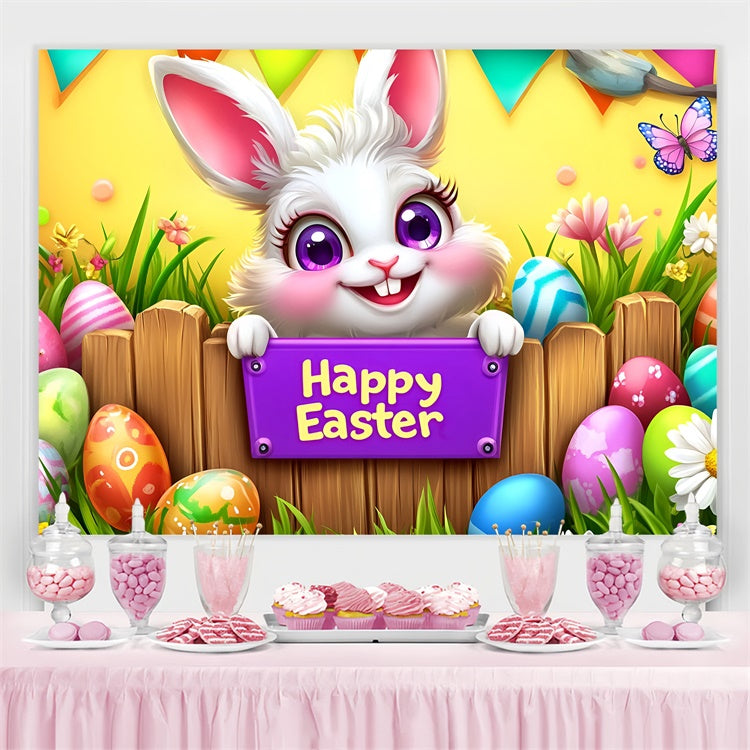 Ostern Foto Hintergrundkulissen Vibrant Bunny Egg Garden Custom Backdrop GQ3-216