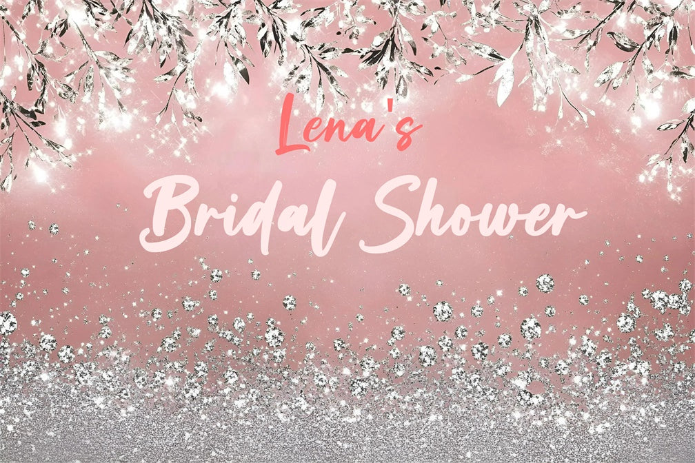 Hochzeit Backdrop Ideen Silber Glitter Blätter Rosa Custom Backdrop GQ3-221