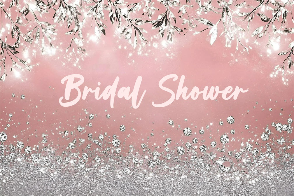 Hochzeit Backdrop Ideen Silber Glitter Blätter Rosa Custom Backdrop GQ3-221