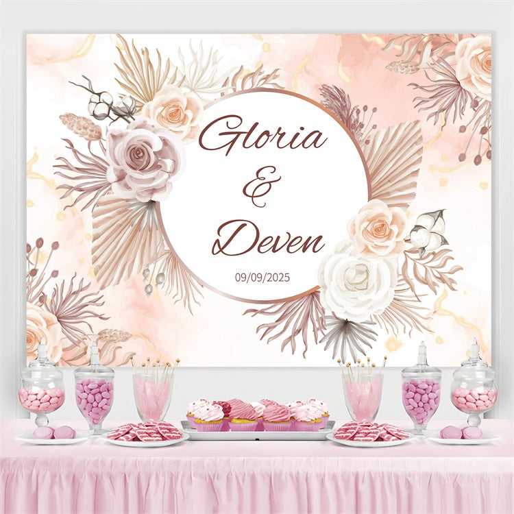 Hochzeit Backdrop Ideen Rustikal Neutral Bloom Individuelles Backdrop GQ3-225