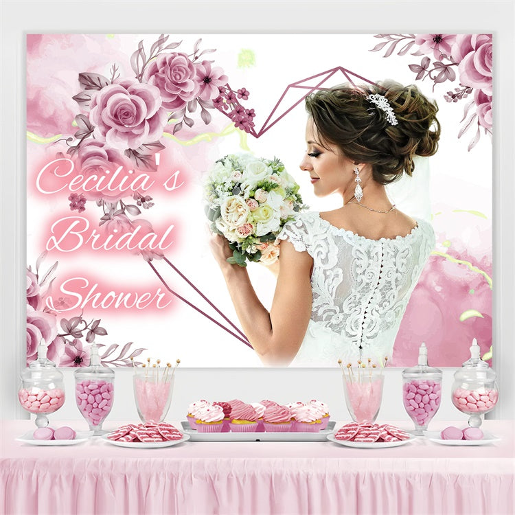 Hochzeit Backdrops für Fotos Dreamy Rose Garten personalisierte Hintergrund GQ3-236