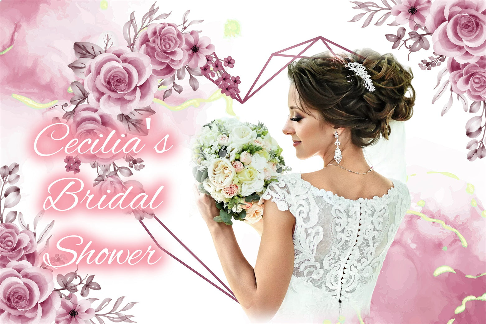 Hochzeit Backdrops für Fotos Dreamy Rose Garten personalisierte Hintergrund GQ3-236