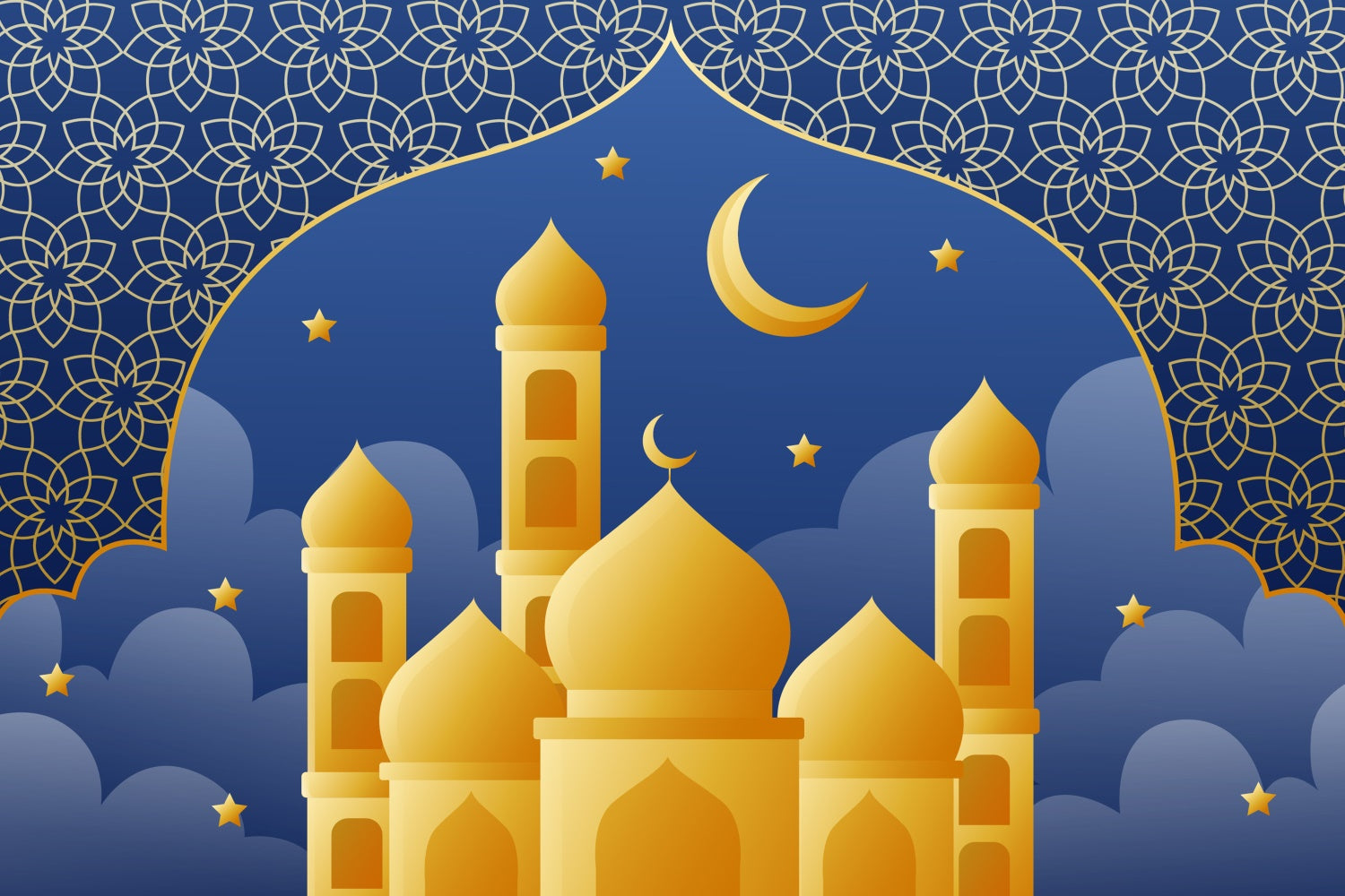 Eid Mubarak Backdrop Sternennacht Große Moschee Eid Backdrop GQ3-72