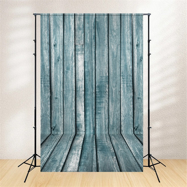 Holzboden Backdrop Blaue Holzwand Boden Backdrop GQ4-100