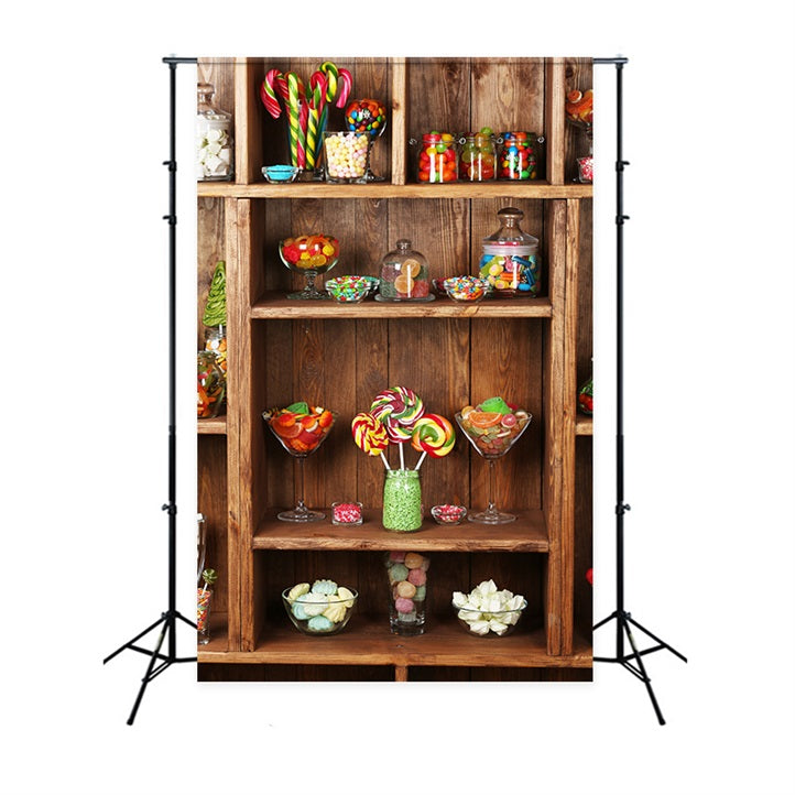 Holz Backdrop Süßigkeitenregal Backdrop GQ4-102