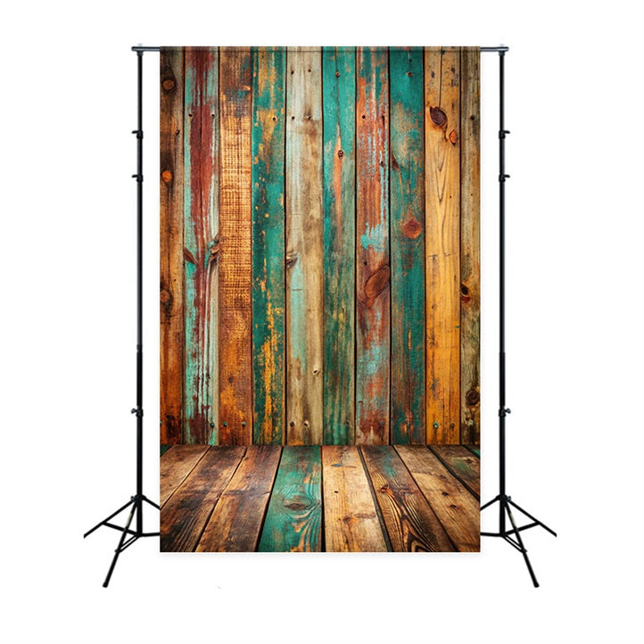 Holz Backdrop Stil Multicolor Boden Backdrop GQ4-103