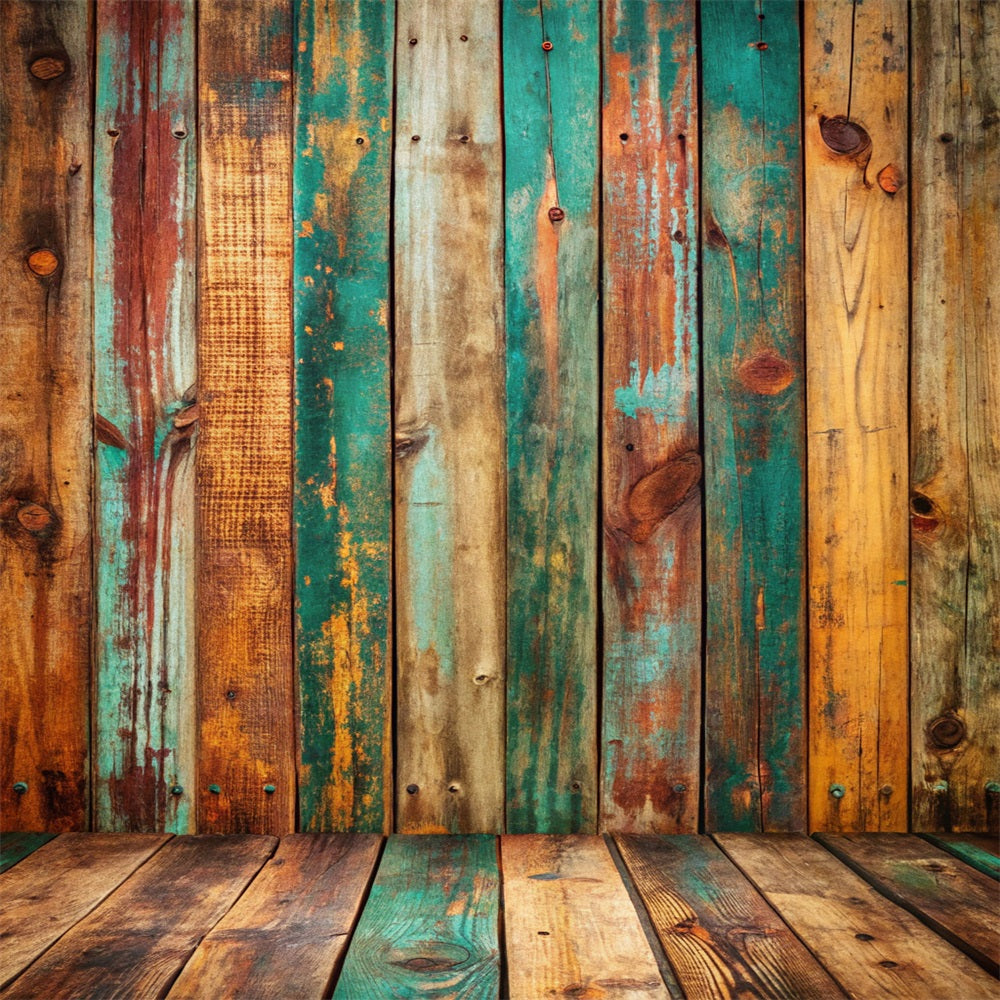 Holz Backdrop Stil Multicolor Boden Backdrop GQ4-103