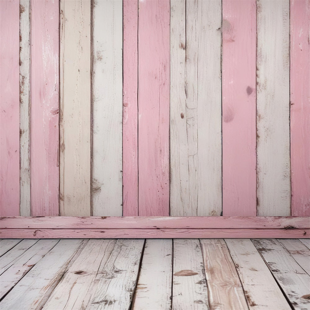 Holzboden Backdrop Rosa Weiß Raum Backdrop GQ4-104