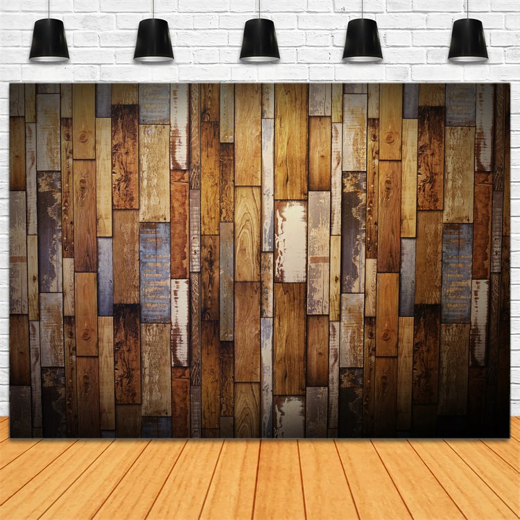 Dunkles Holz Backdrop Patchwork Wand Backdrop GQ4-105