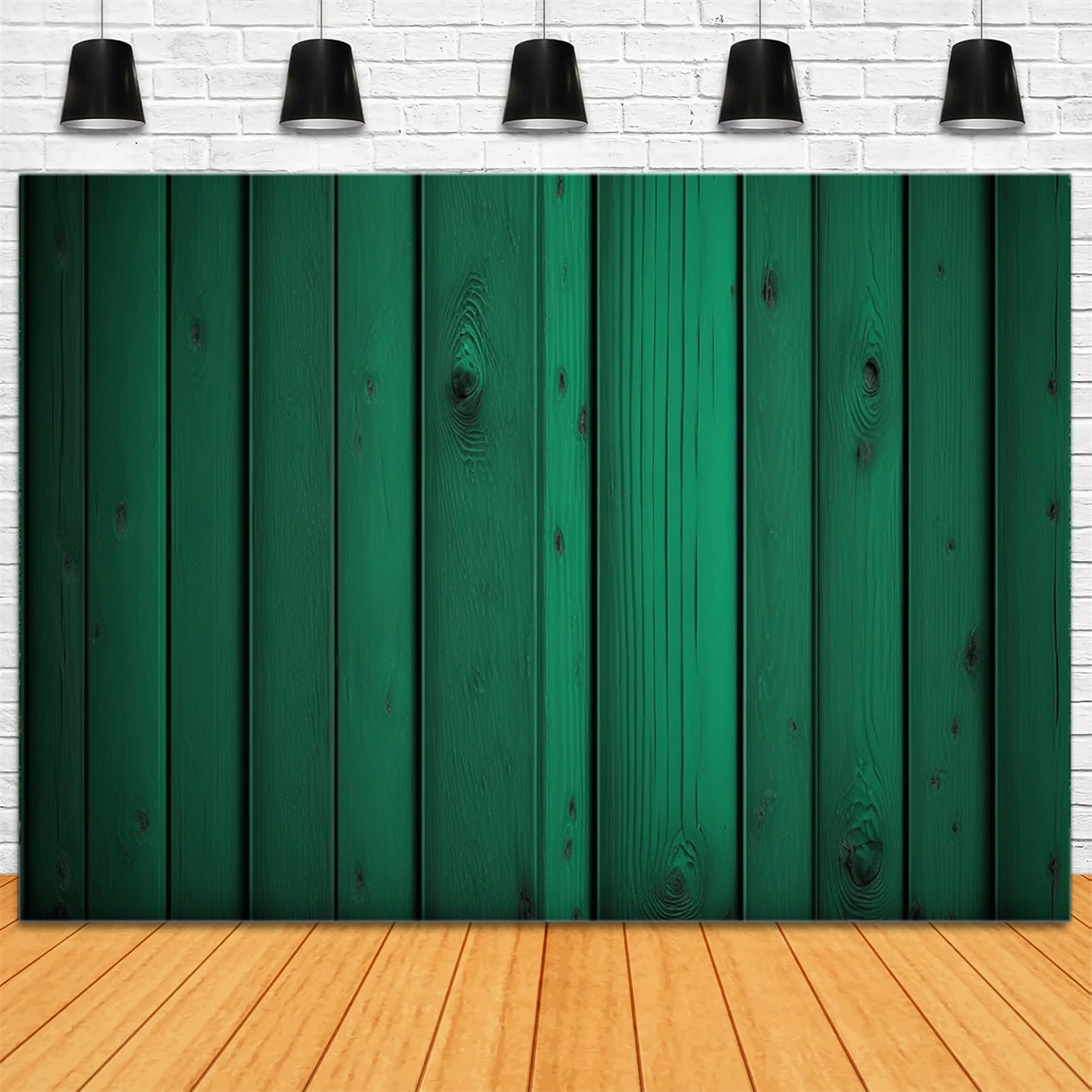 Holz Backdrops Grünes Paneel Rustikaler Hintergrund GQ4-111