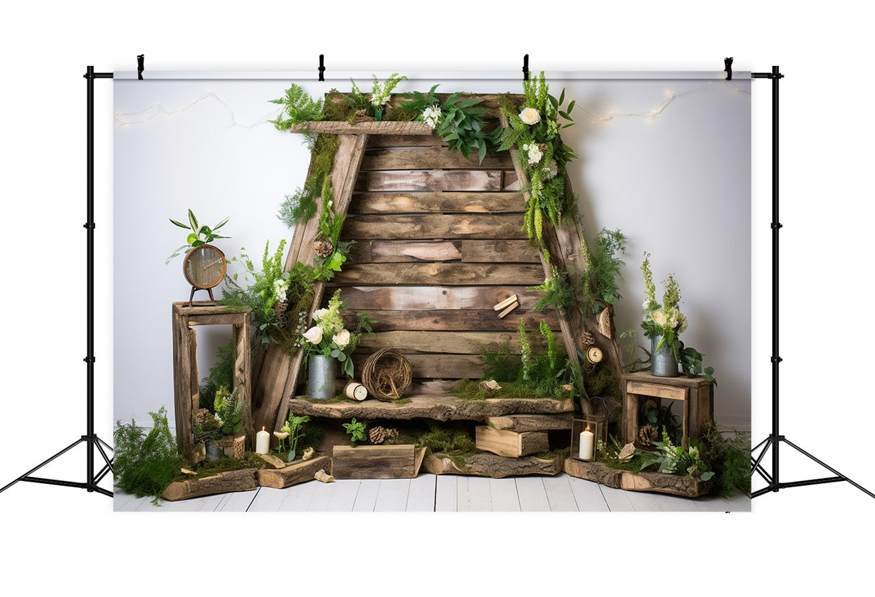 Holzboden Backdrop Floral Wand Backdrop GQ4-120