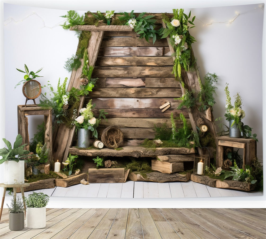 Holzboden Backdrop Floral Wand Backdrop GQ4-120