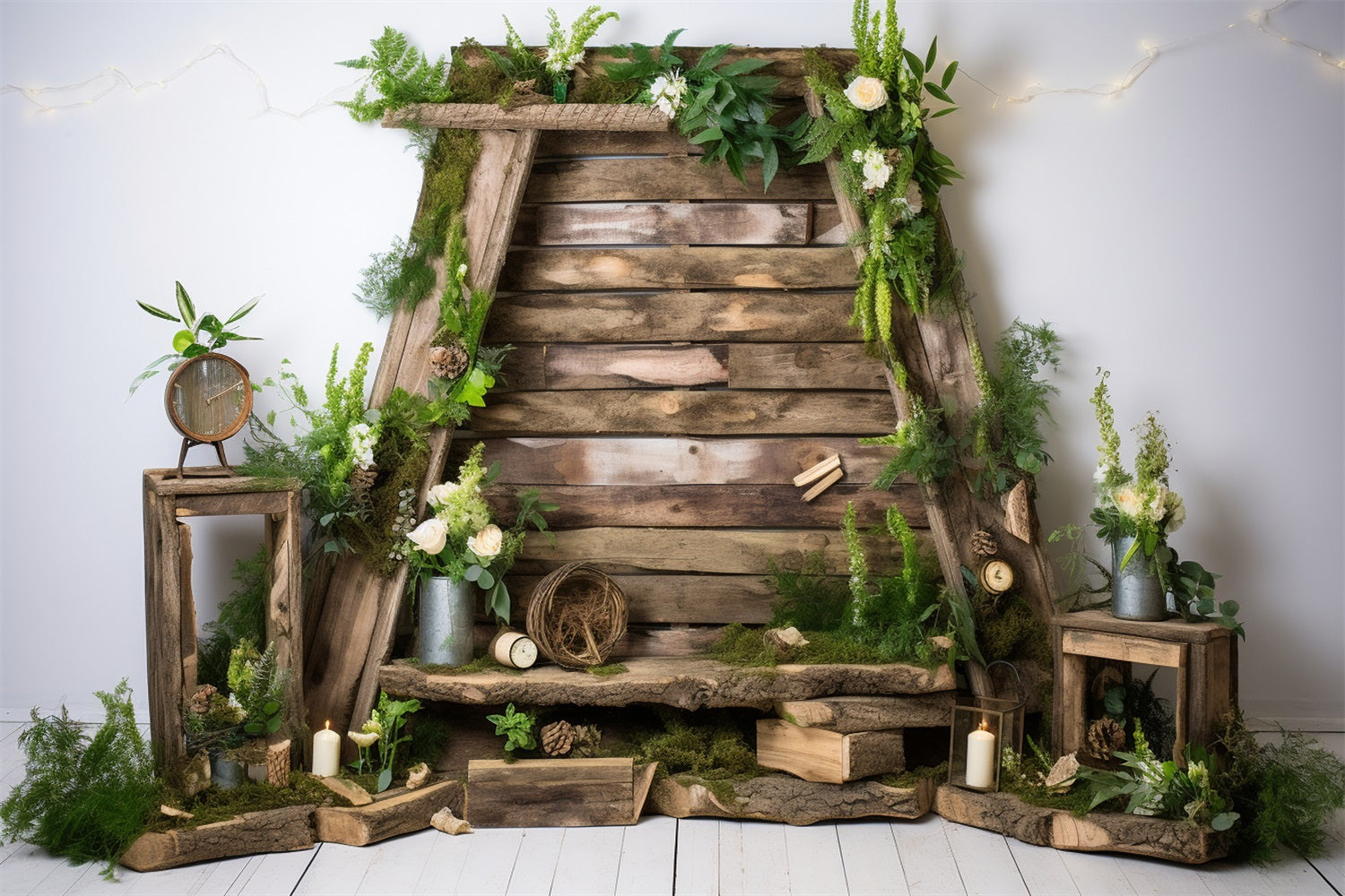 Holzboden Backdrop Floral Wand Backdrop GQ4-120