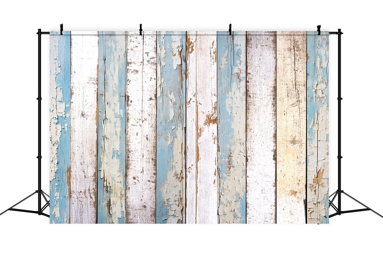 Holz Backdrops Blau Weiß Peeling Backdrop GQ4-121