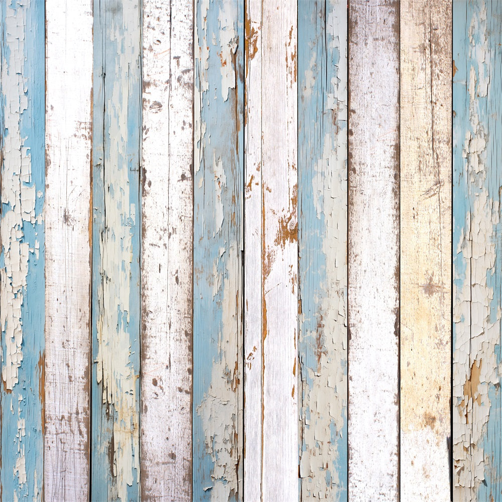 Holz Backdrops Blau Weiß Peeling Backdrop GQ4-121