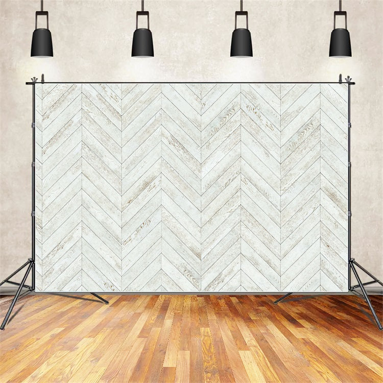 Weißes Holz Backdrop Chevron Muster Hintergrund GQ4-124