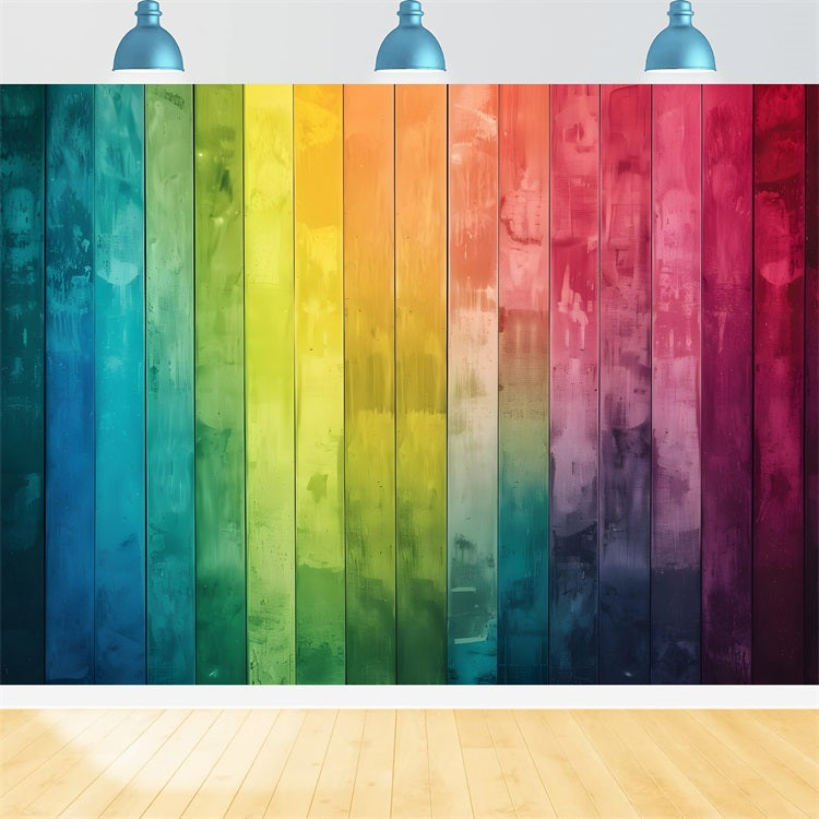 Holz-Hintergrundkulisse Lebendige Multicolor-Hintergrundkulisse GQ4-129