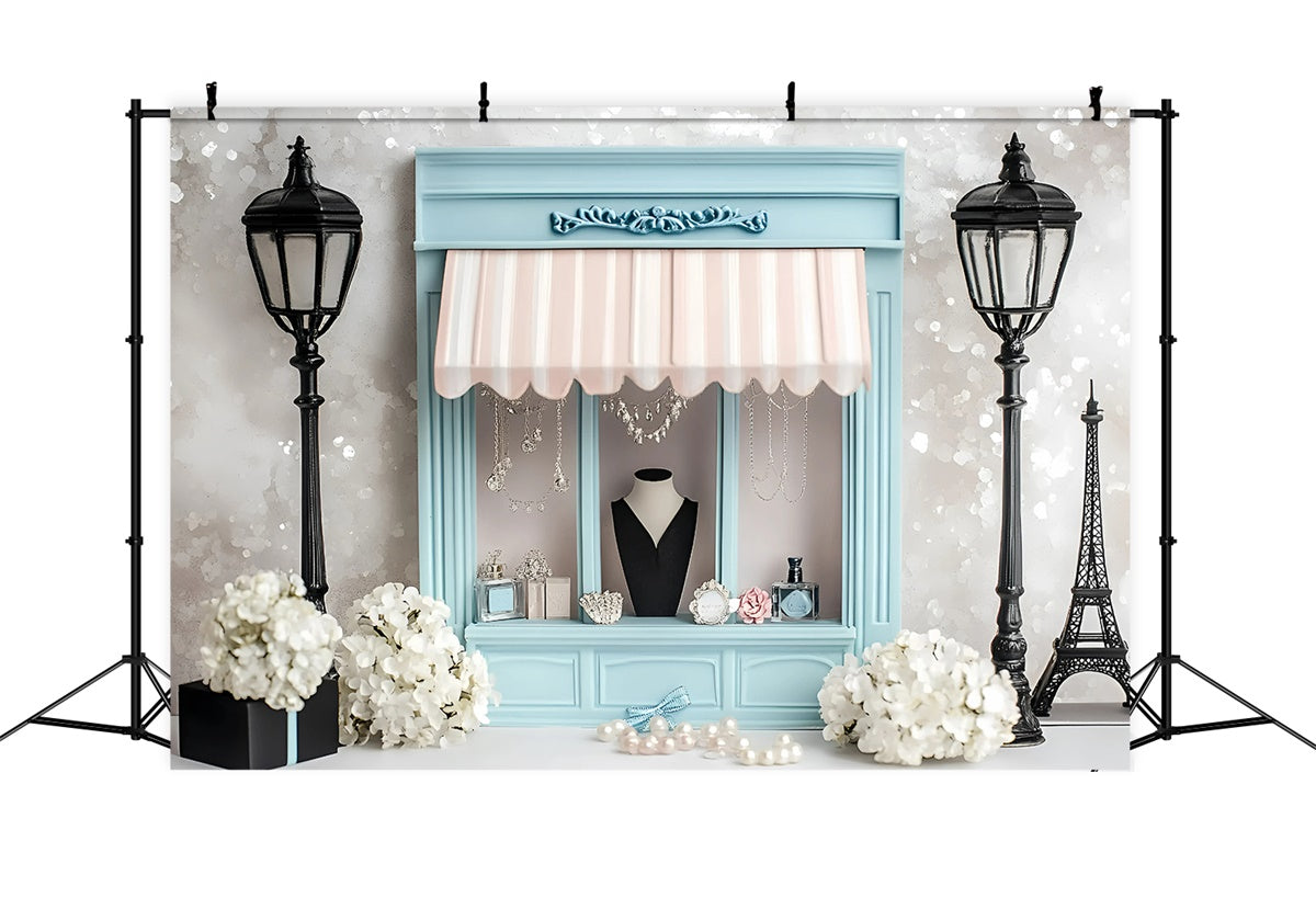 Paris Fotohintergrund Französisch Boutique Juweliergeschäft Hintergrund GQ4-162
