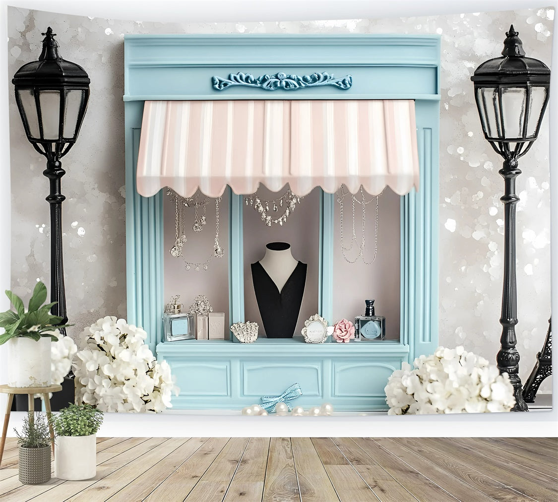 Paris Fotohintergrund Französisch Boutique Juweliergeschäft Hintergrund GQ4-162