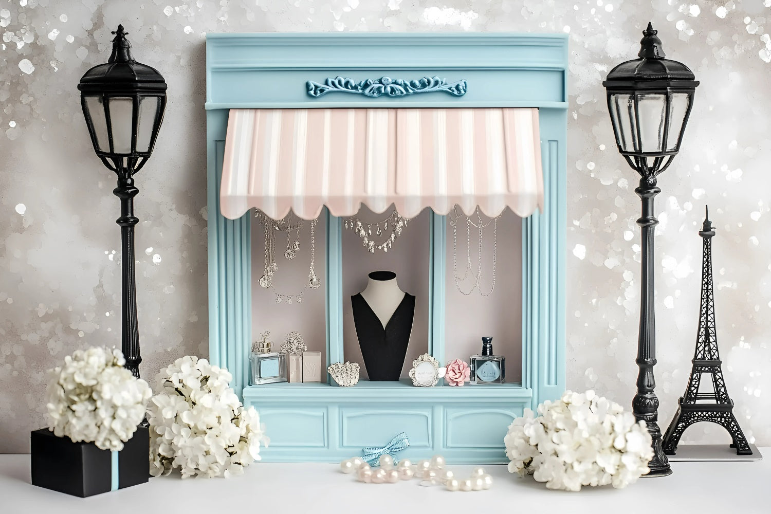 Paris Fotohintergrund Französisch Boutique Juweliergeschäft Hintergrund GQ4-162