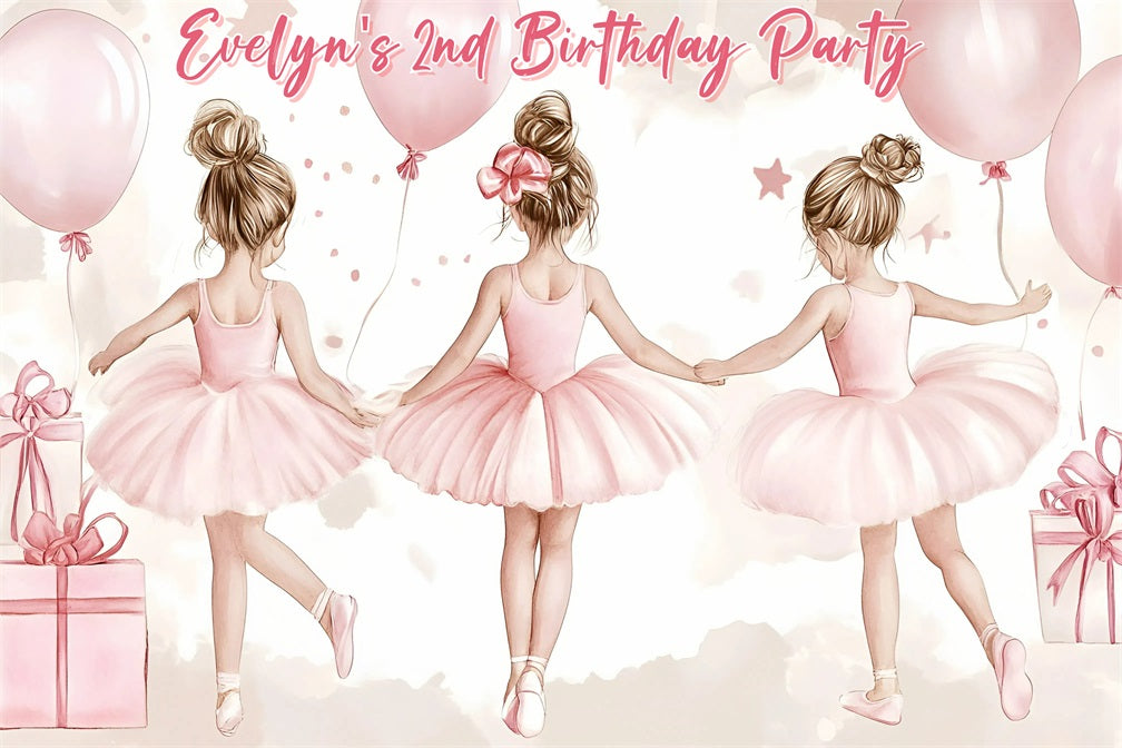 Custom Backdrop für Geburtstagsparty Pastell Ballett Mädchen Hintergrund GQ4-225
