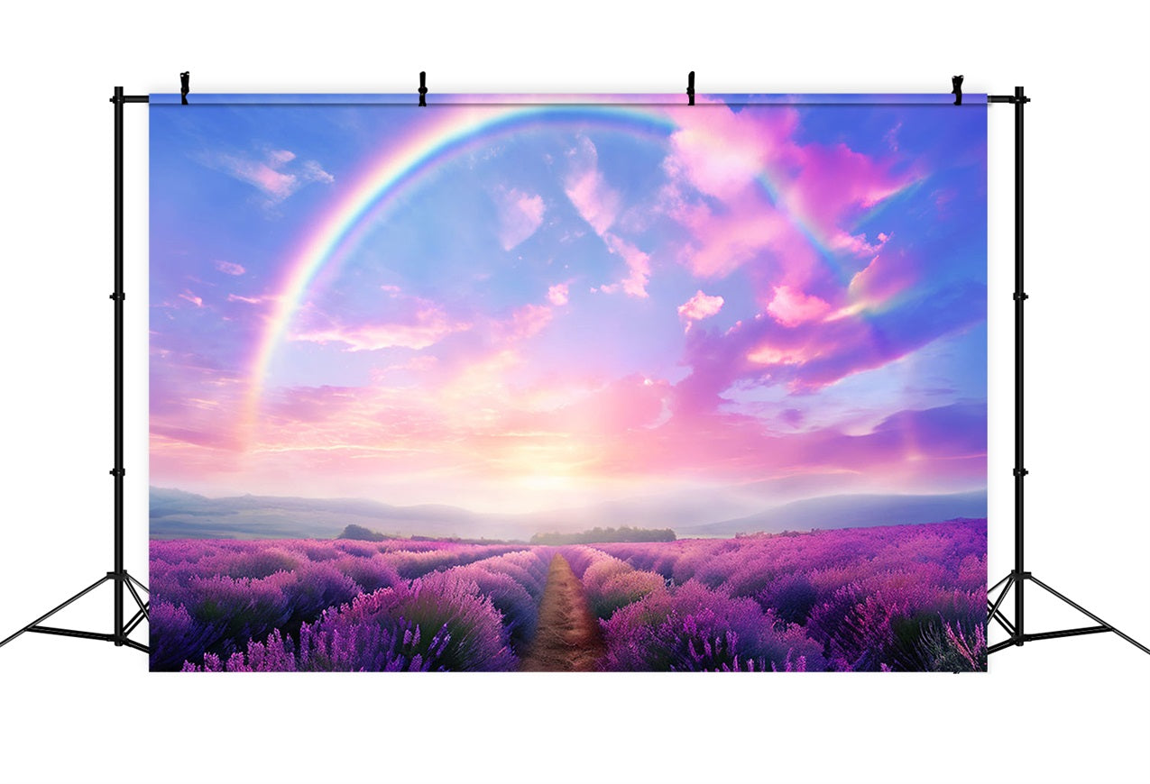 Lila Blume Hintergrund Regenbogen Lavendel Feld Hintergrund GQ4-23