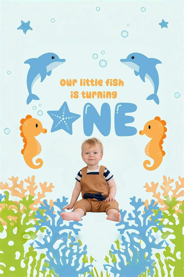 Custom Birthday Party Hintergrund Ozean Tiere Baby Hintergrund GQ4-243