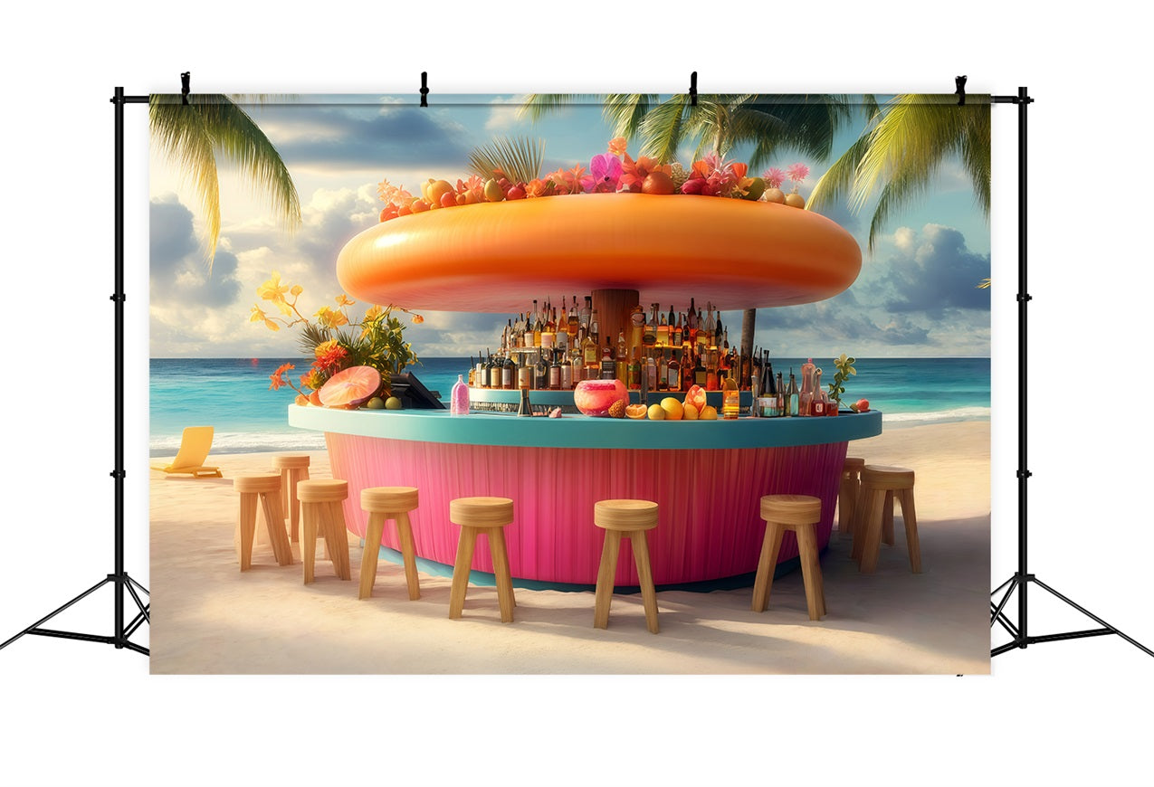 Tropische Backdrops Strandbar Sommerhintergrund GQ4-257