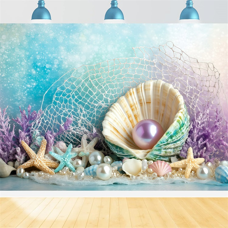 Strand Backdrops Muschel Perlen Sommer Backdrop GQ4-267