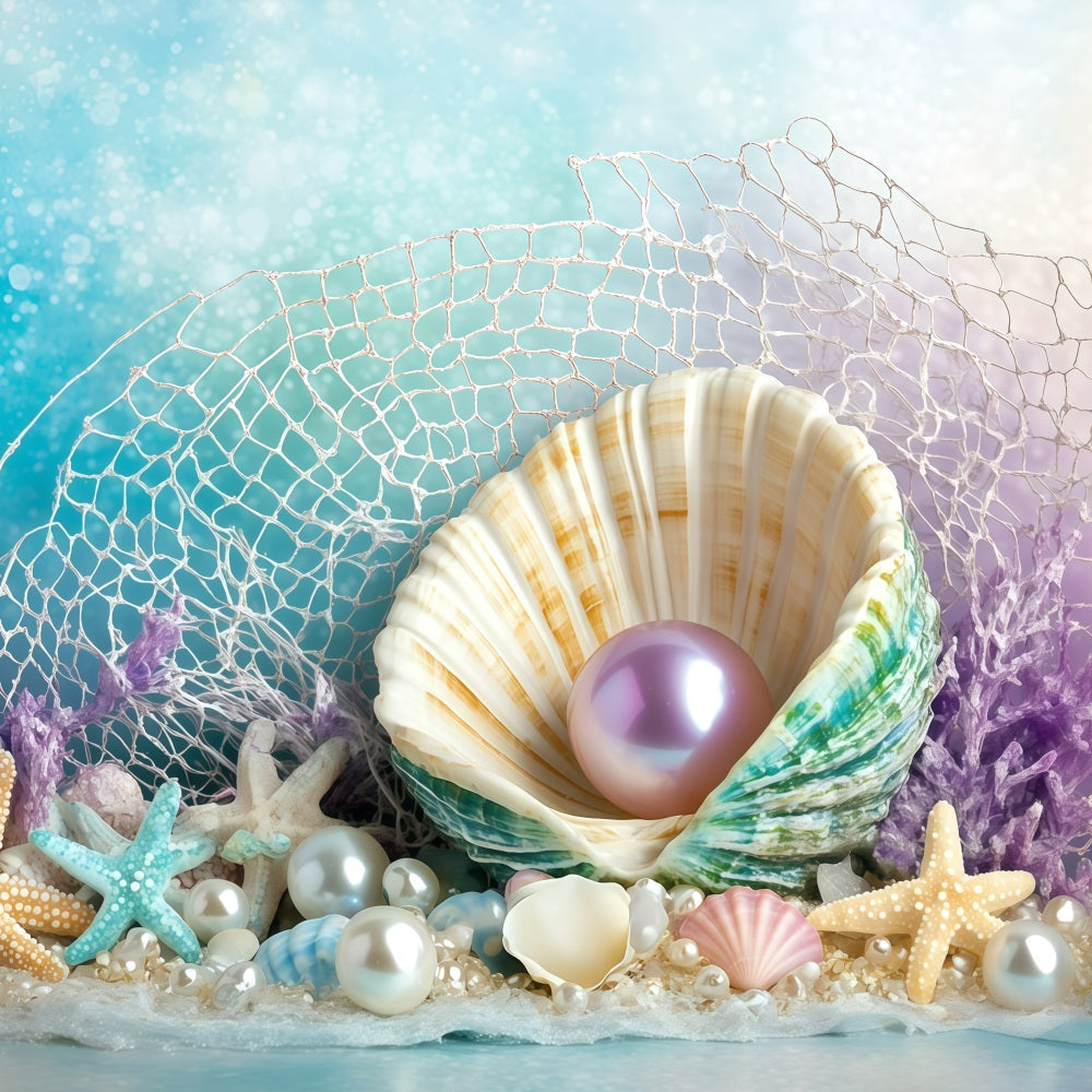 Strand Backdrops Muschel Perlen Sommer Backdrop GQ4-267
