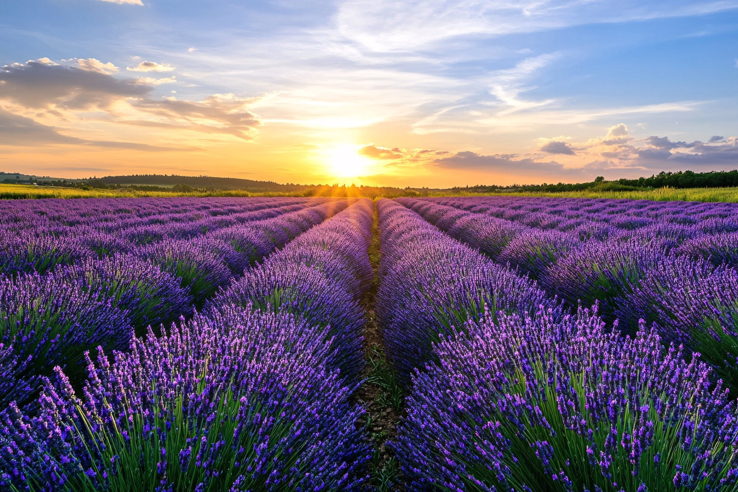 Lila Blumen Backdrop Blühender Lavendel Horizont Fotohintergrund GQ4-29