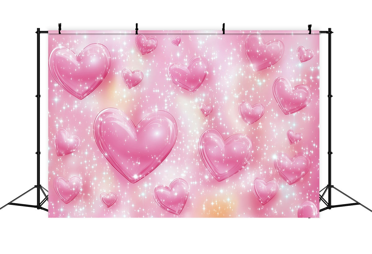 Old School Fotohintergrund Sparkling Pink Hearts Vintage Backdrops GQ4-298