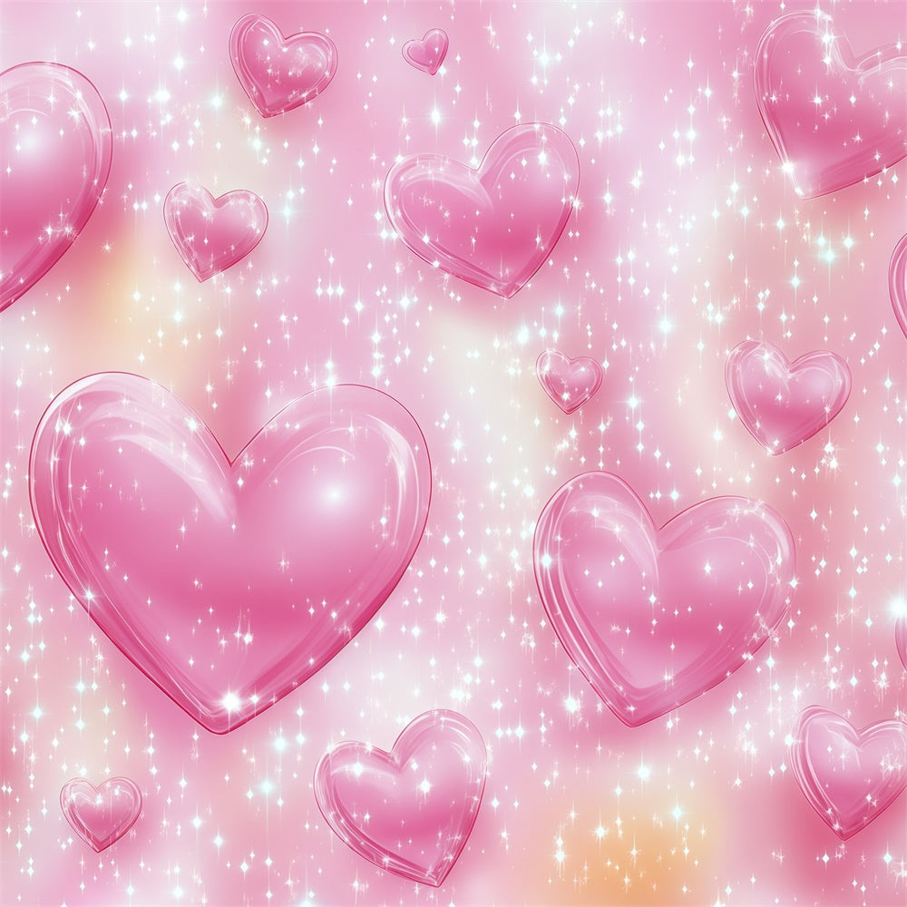 Old School Fotohintergrund Sparkling Pink Hearts Vintage Backdrops GQ4-298