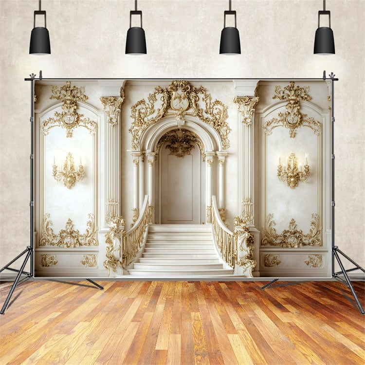 Retro-Fotohintergrund Glamouröser Barocksaal Vintage-Fotohintergrund GQ4-304