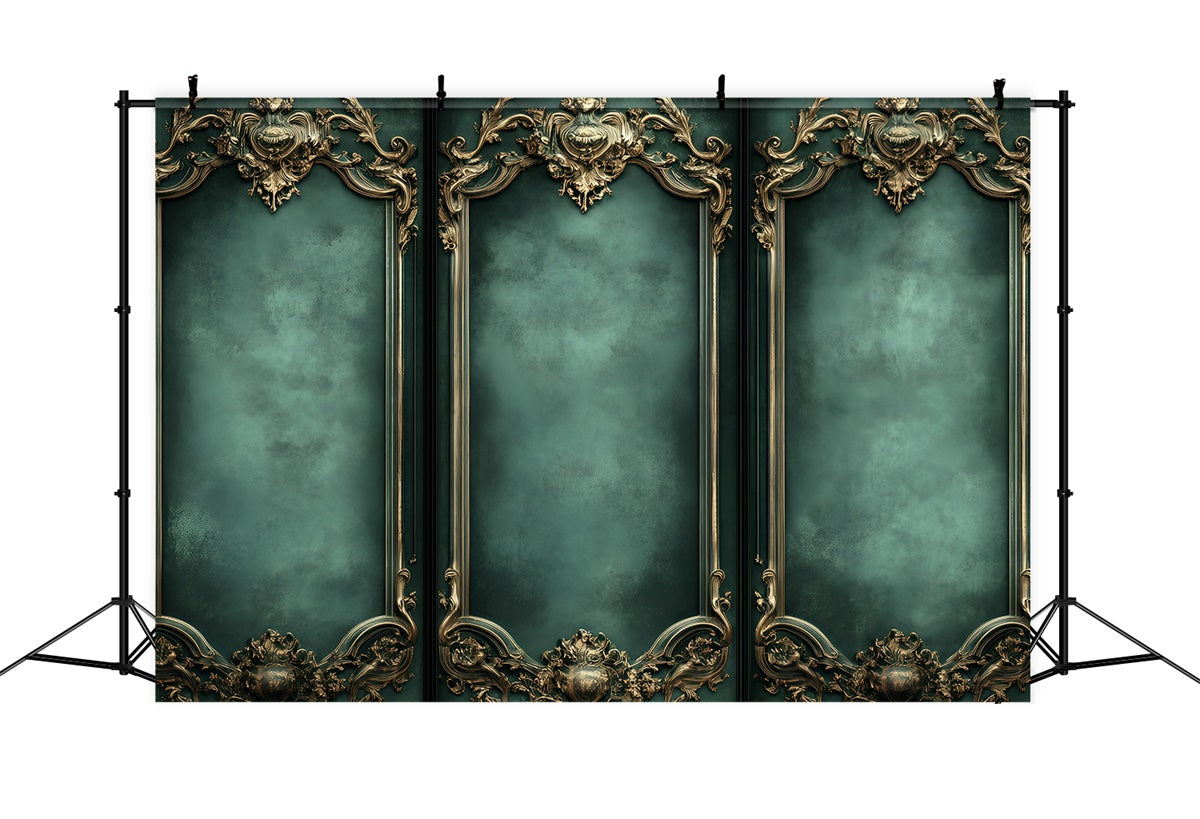 Vintage Wall Backdrop Opulent Grün Barocke Wände Backdrop GQ4-305