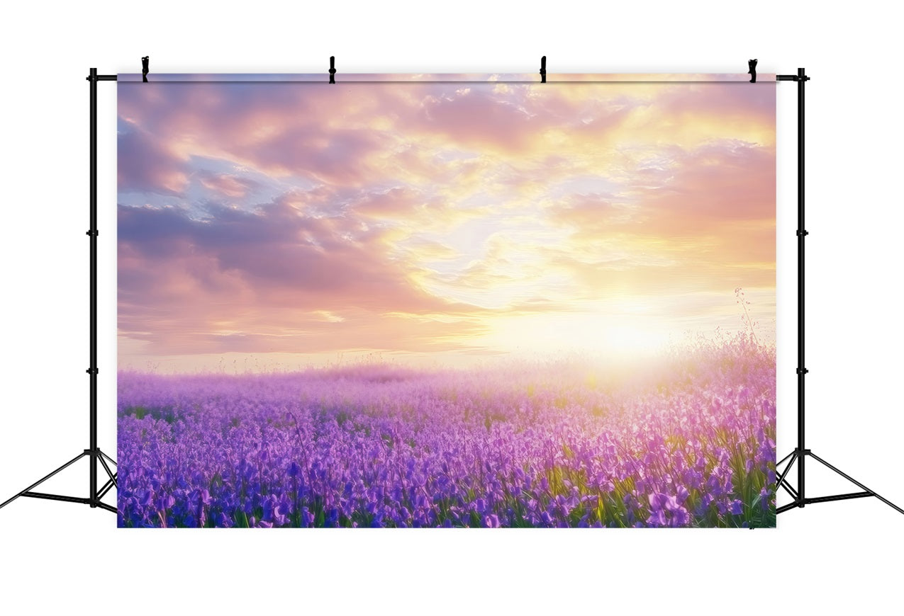 Lavendel Backdrops Traumlandschaft Sonnenaufgang Fotohintergrund GQ4-31