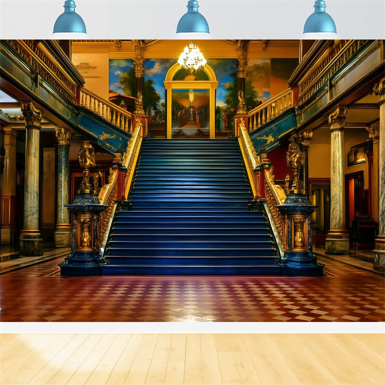 Vintage-Hintergrund für Fotoshooting Grand Royal Staircase Hintergrund GQ4-321
