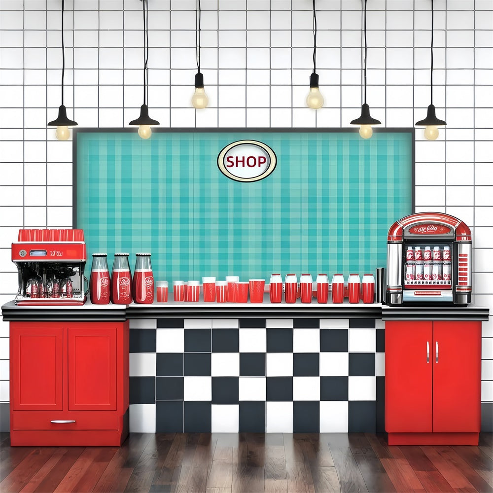 Retro Fotokulissen Retro Diner Coffee Shop Kulisse GQ4-327