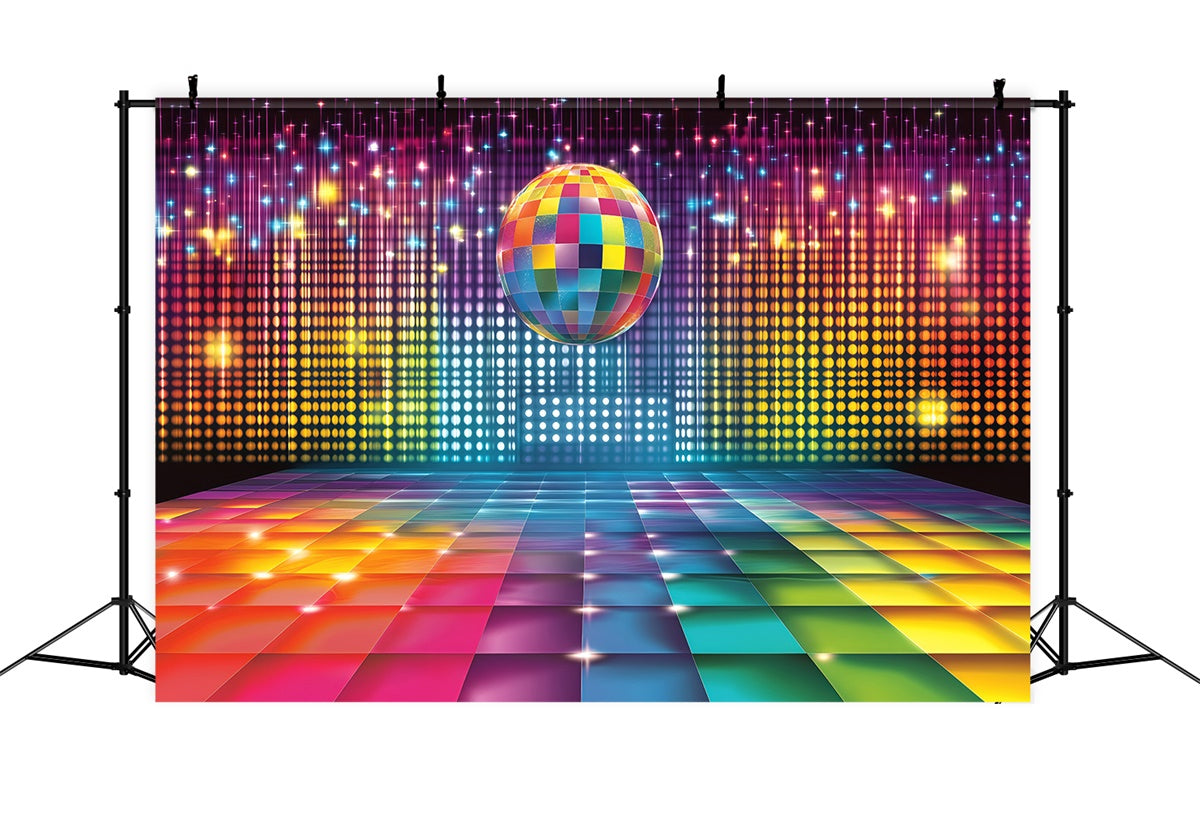 Vintage Kulissen für Fotografie Bunte Disco Lichter Hintergrund GQ4-333