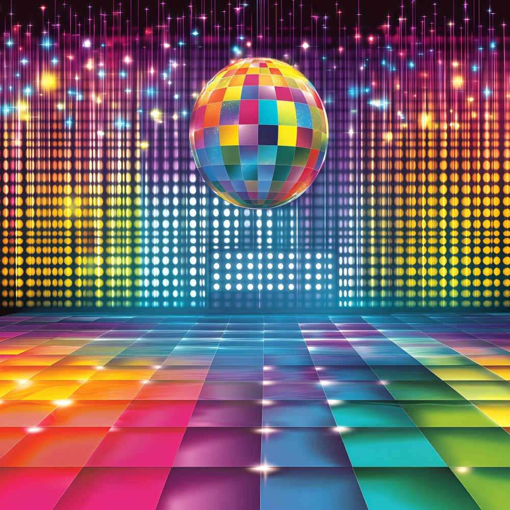 Vintage Kulissen für Fotografie Bunte Disco Lichter Hintergrund GQ4-333