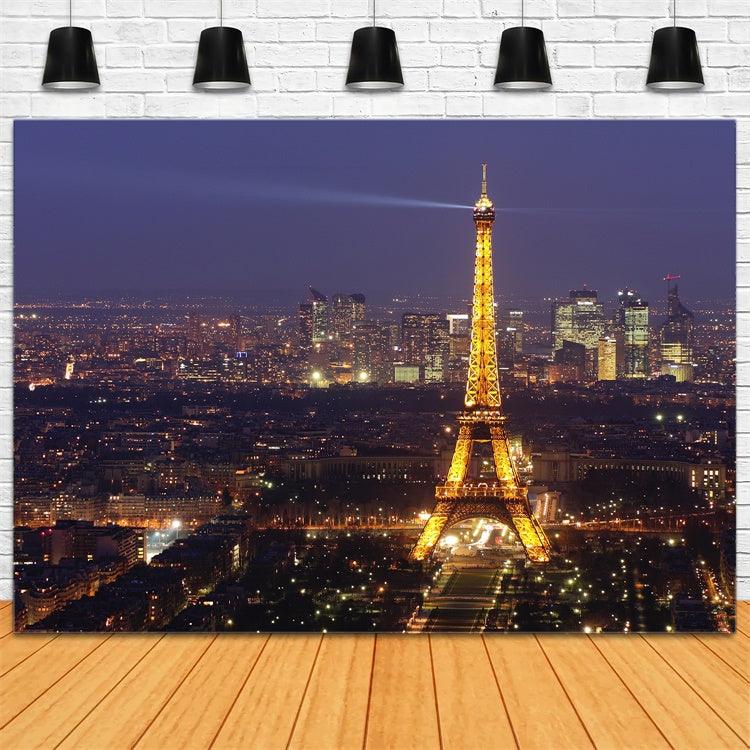 Nacht in Paris Backdrop Funkelnder Eiffelturm Urban Backdrop GQ4-34