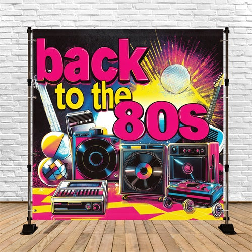 80er Jahre Backdrop Loud Beats Retro Lautsprecher Backdrop GQ4-352