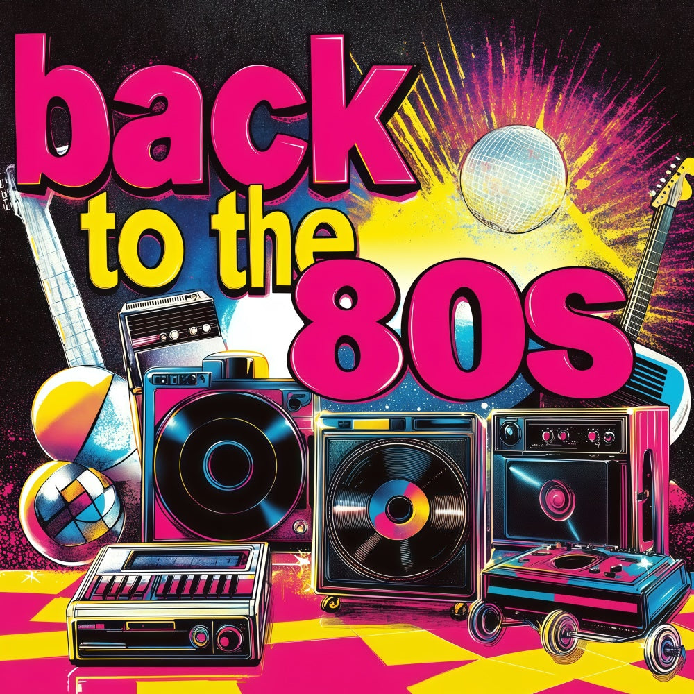 80er Jahre Backdrop Loud Beats Retro Lautsprecher Backdrop GQ4-352